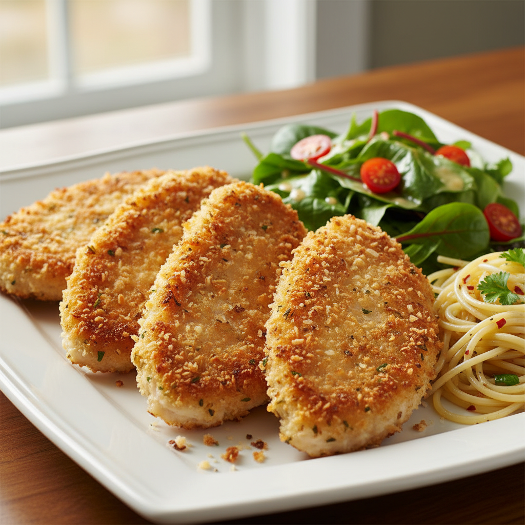 Crispy Parmesan Crusted Chicken Cutlets recipe