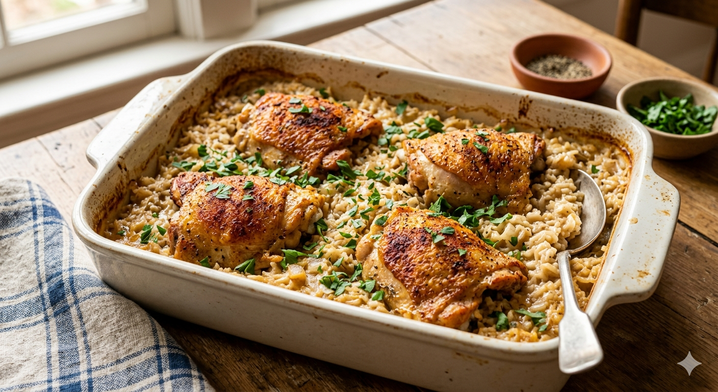 Creamy Chicken and Rice Bake recipe