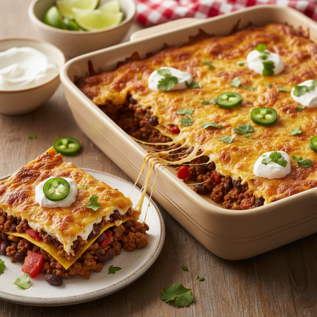 Cheesy Taco Beef Casserole