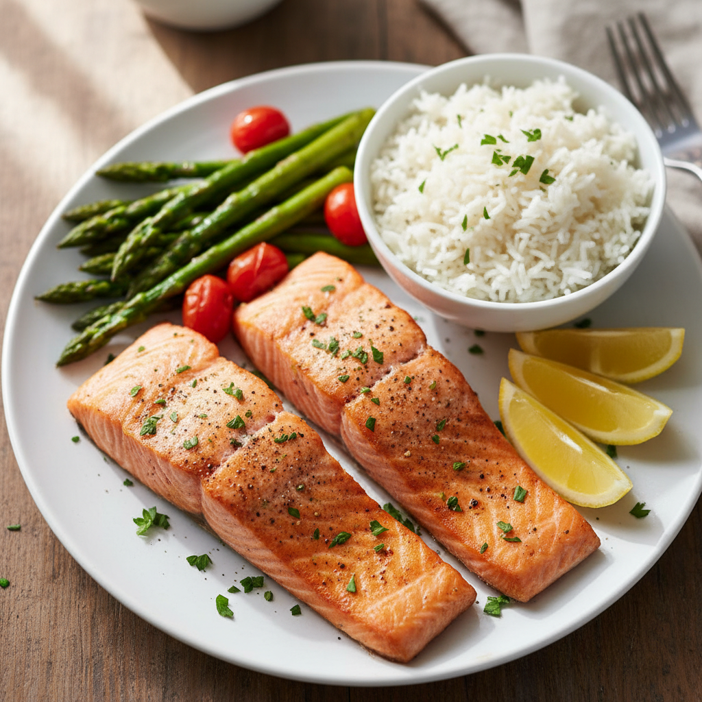 Easy Air Fryer Salmon Fillets with Lemon and Garlic