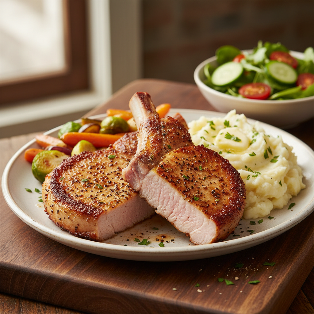 Juicy Air Fryer Pork Chops with Garlic Herb Seasoning