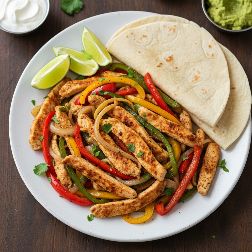 Air Fryer Chicken Fajita Strips with Bell Peppers and Onions